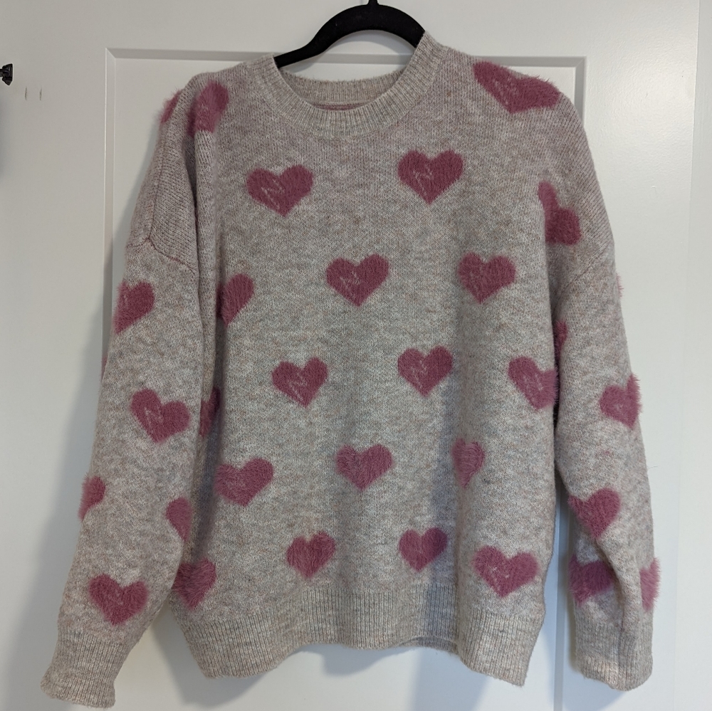 Oversized Chicwish Heart Sweater, Size XS